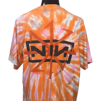 NINE INCH NAILS 90s Spiral Tie-Dye Creature T-Shirt Size XL