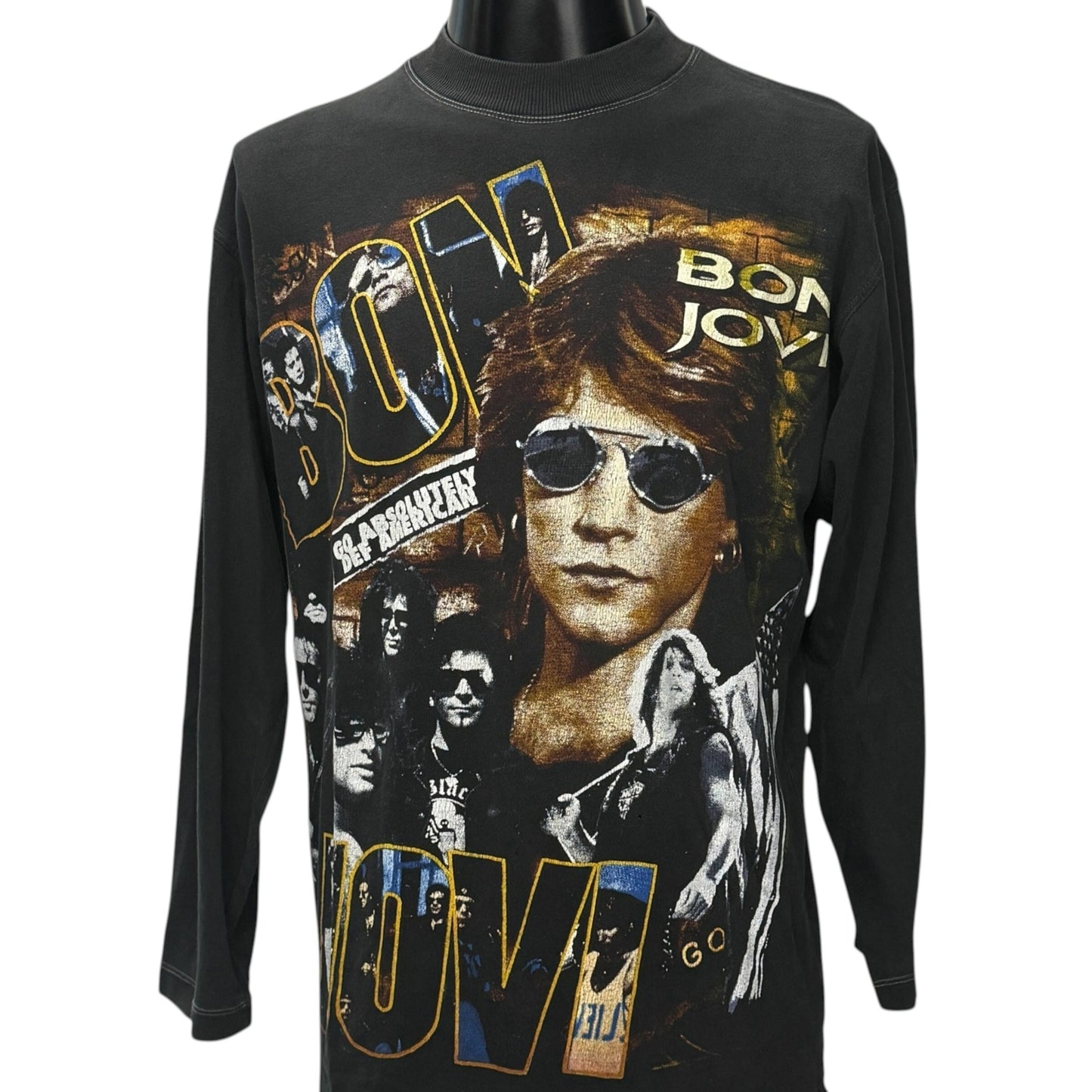 BON JOVI Vintage NY Graffiti Long Sleeve T-Shirt Size L