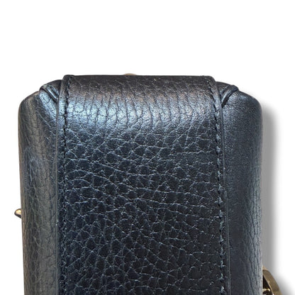 GUCCI Interlocking Chain Leather Shoulder Bag Black Size F