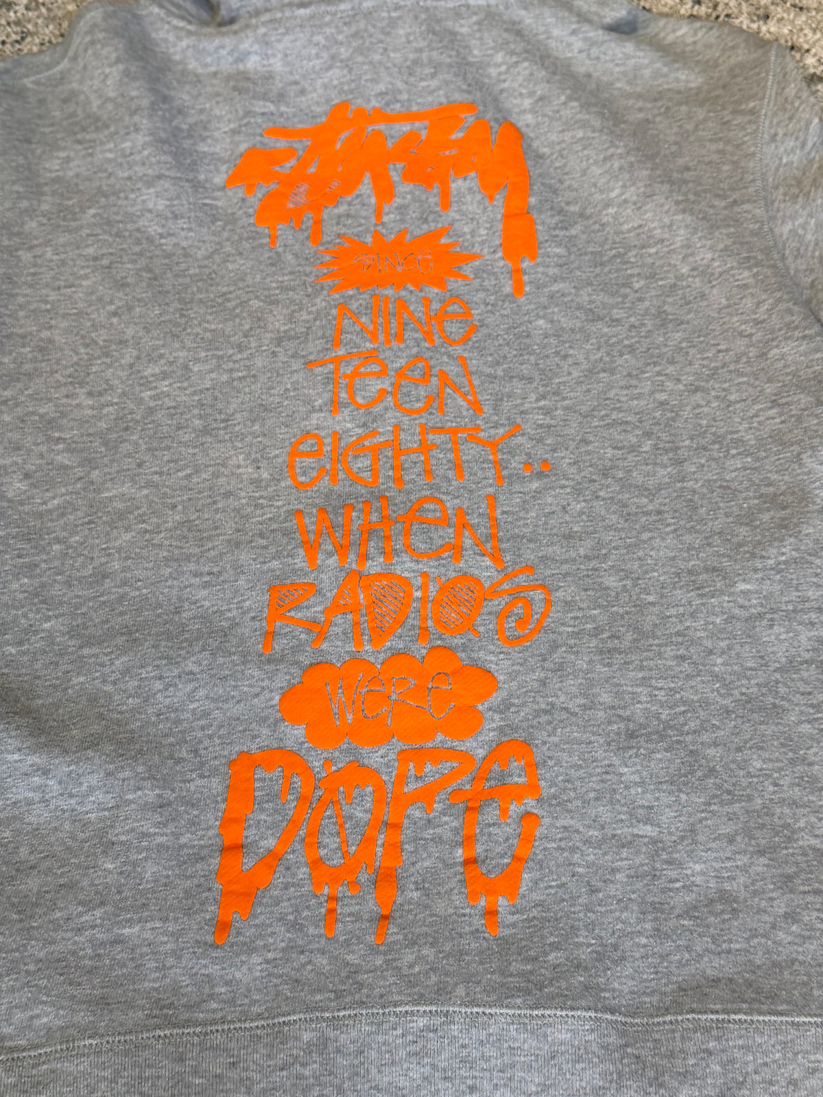 Stussy Nineteen Eighty Gray Zip Up Hoodie Size M