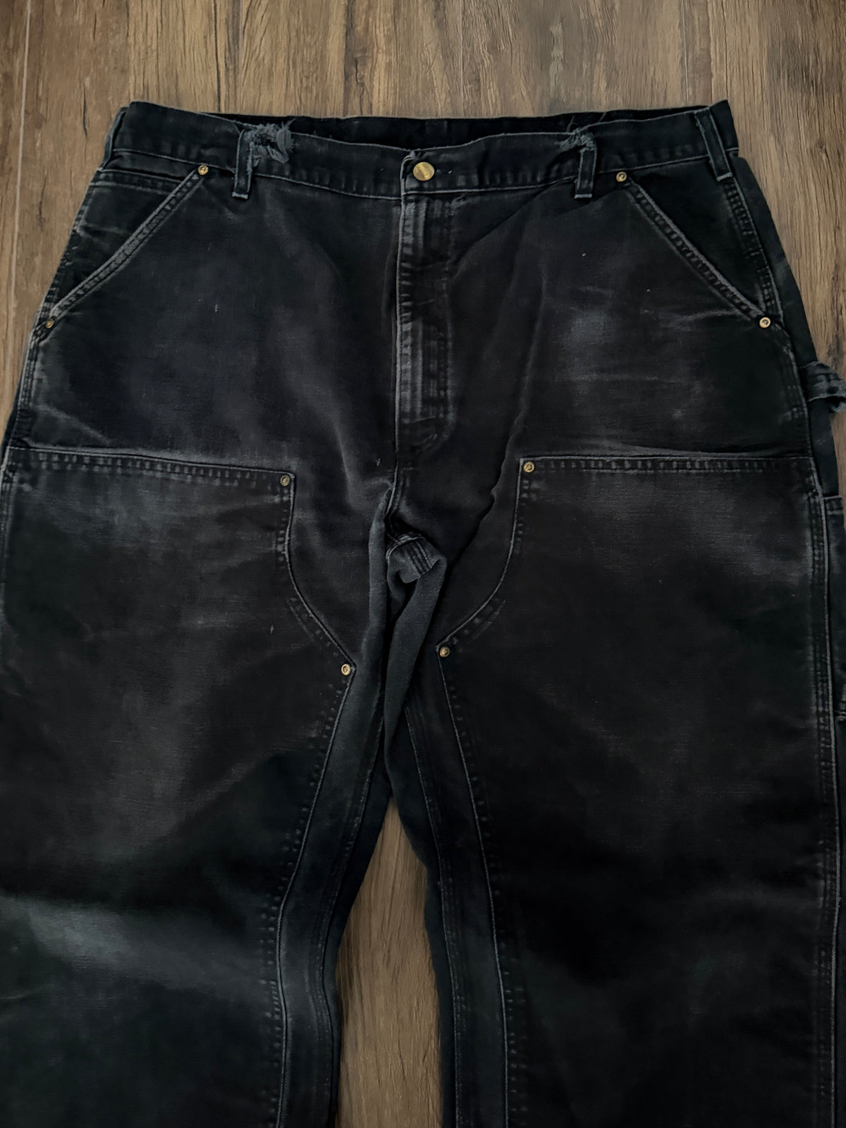 Vintage Carhartt Faded Black Double Knee Work Pants
