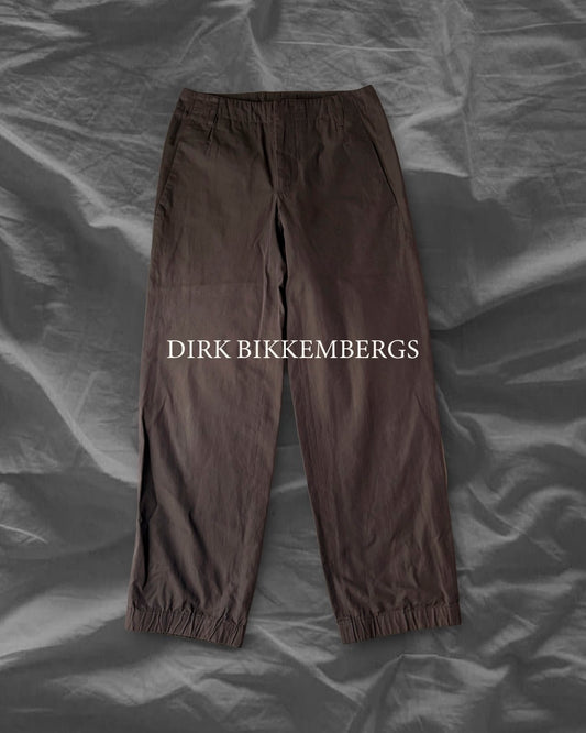DIRK BIKKEMBERGS 90s-00s Silk-Blend Pants Khaki Size 44