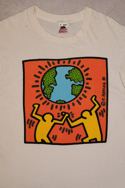 Keith Haring 80s-90s Single Stitch White Cotton Size M
