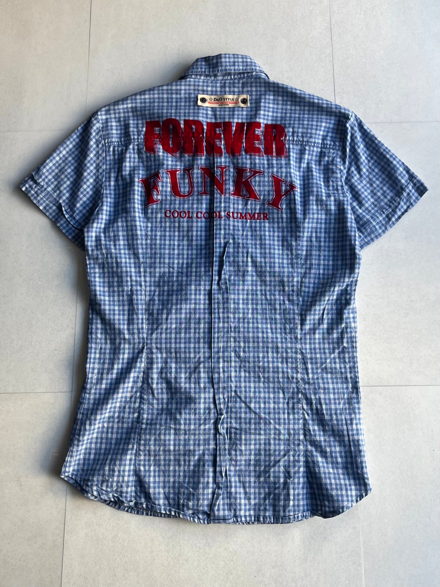 Dolce & Gabbana Blue D&G Message Long Sleeve Shirt Size M