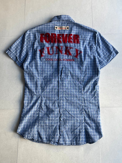 Dolce & Gabbana Blue D&G Message Long Sleeve Shirt Size M
