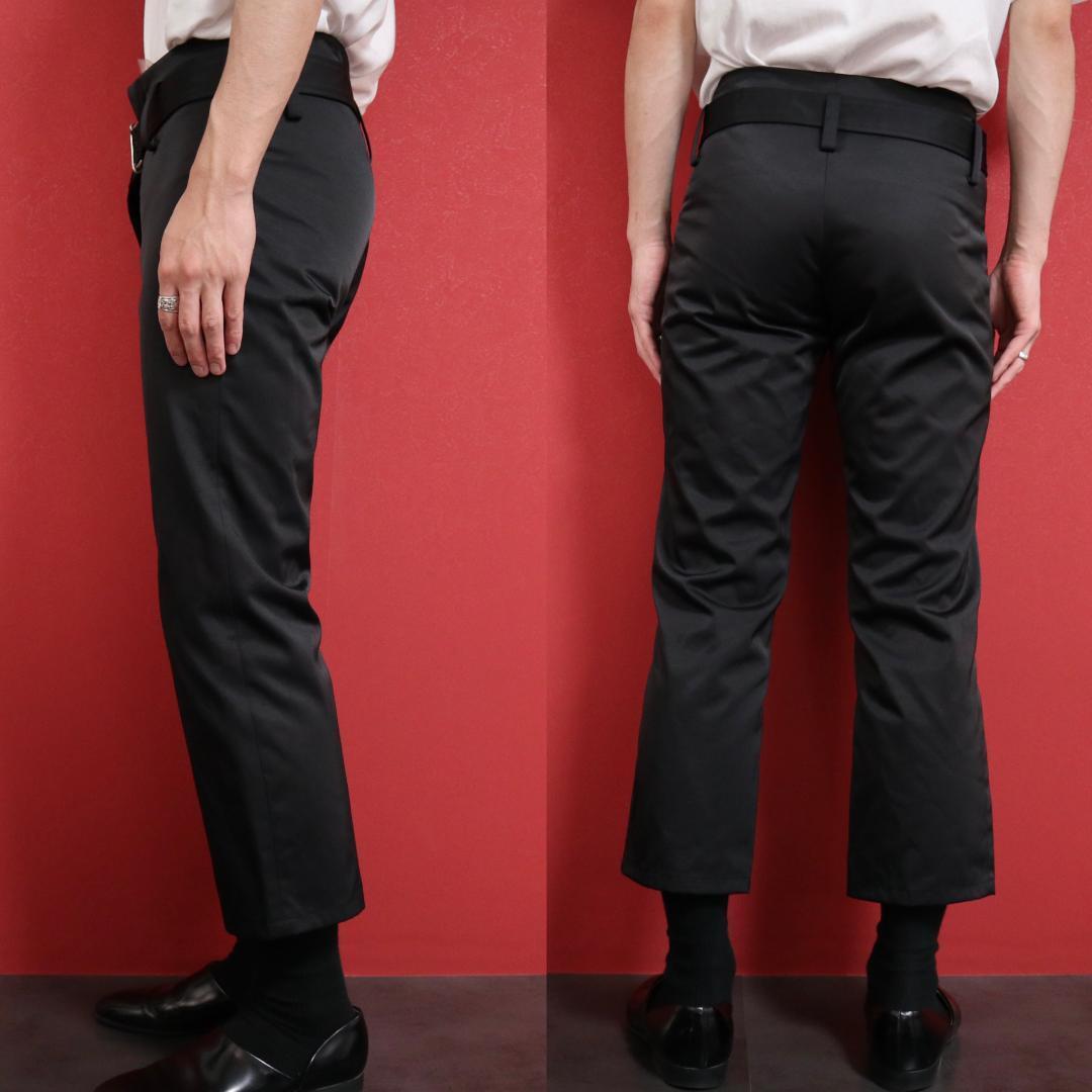 Yohji Yamamoto Mode Silver Belted Nylon Pants Black Size 2