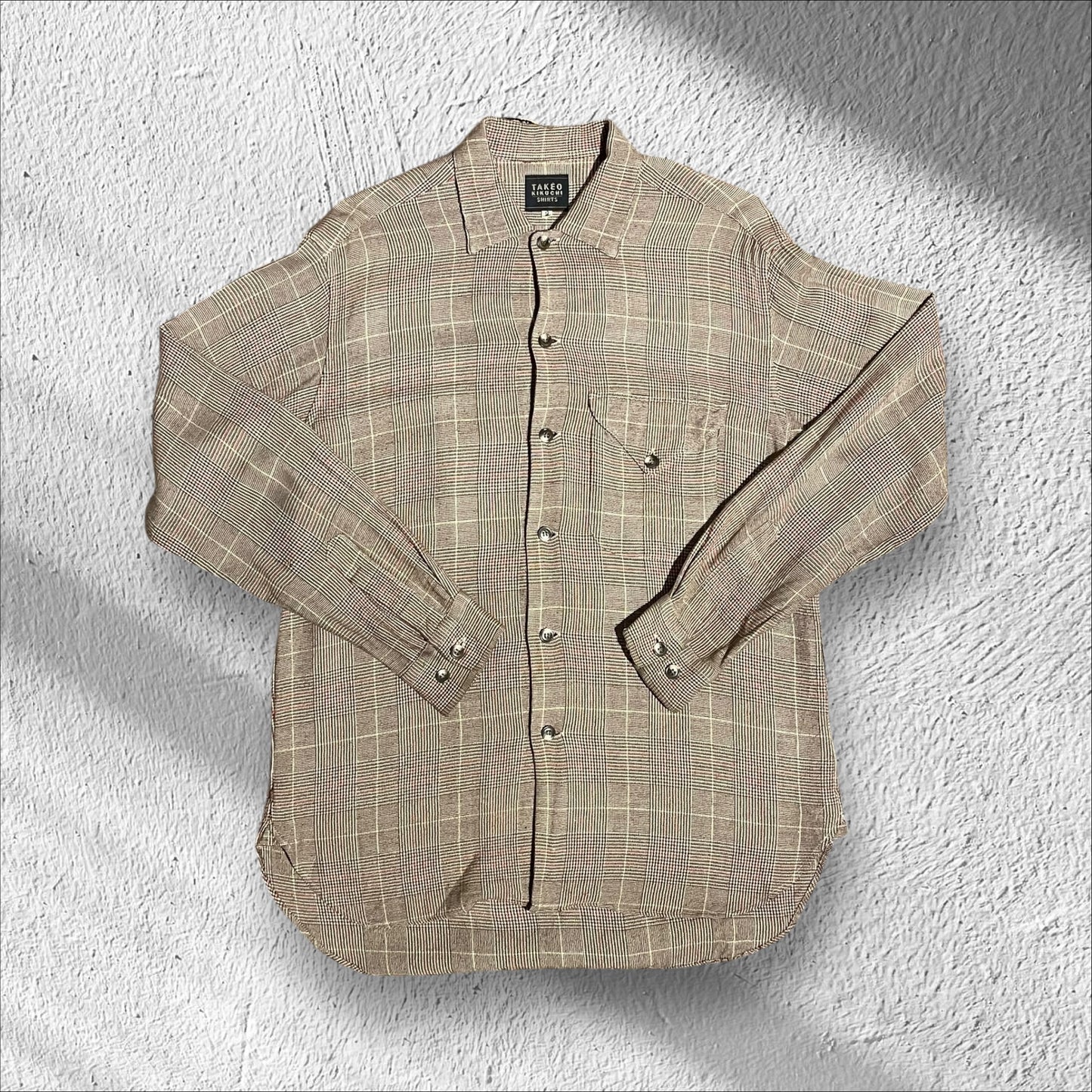 Takeo Kikuchi 90s Beige Wool Rayon Shirt Size M