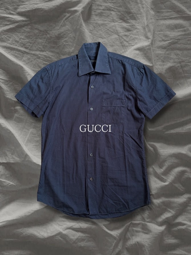 GUCCI Tailored Cotton Dress Shirt Folded Cuff Size S