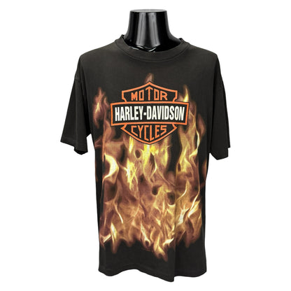 HARLEY-DAVIDSON 90s Fire Bar & Shield T-Shirt Size L