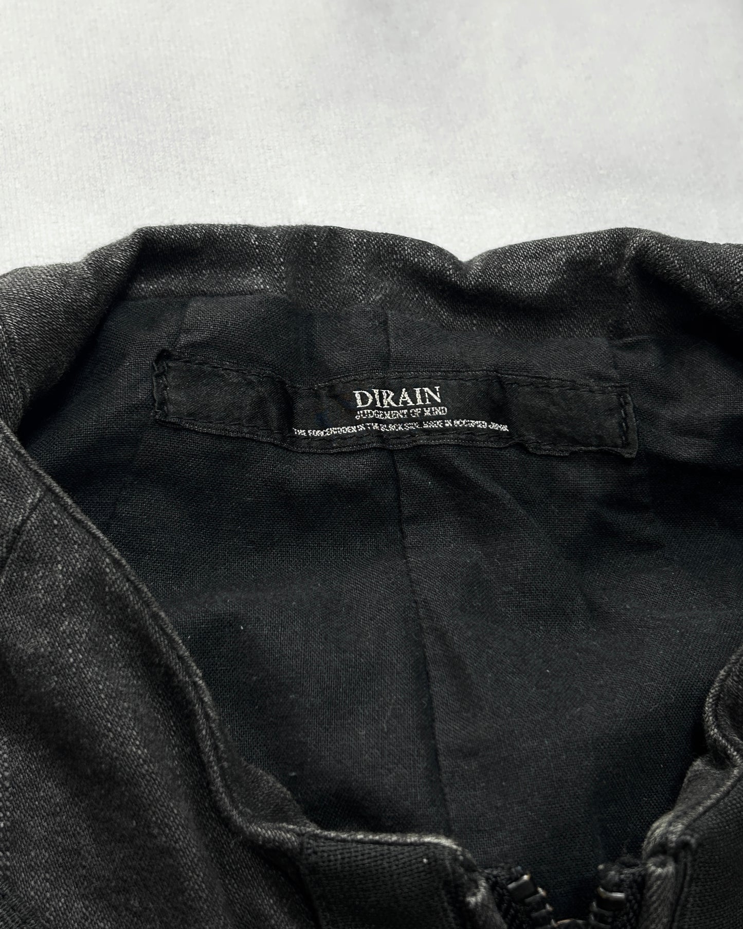 Dirain 2010s Cross Tape Zip Jacket Cotton Blend Black Size 1