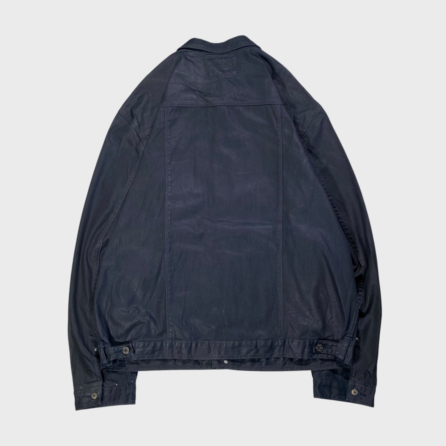 MARITHEFRANCOIS GIRBAUD Black Resin Denim Jacket Size 2XL