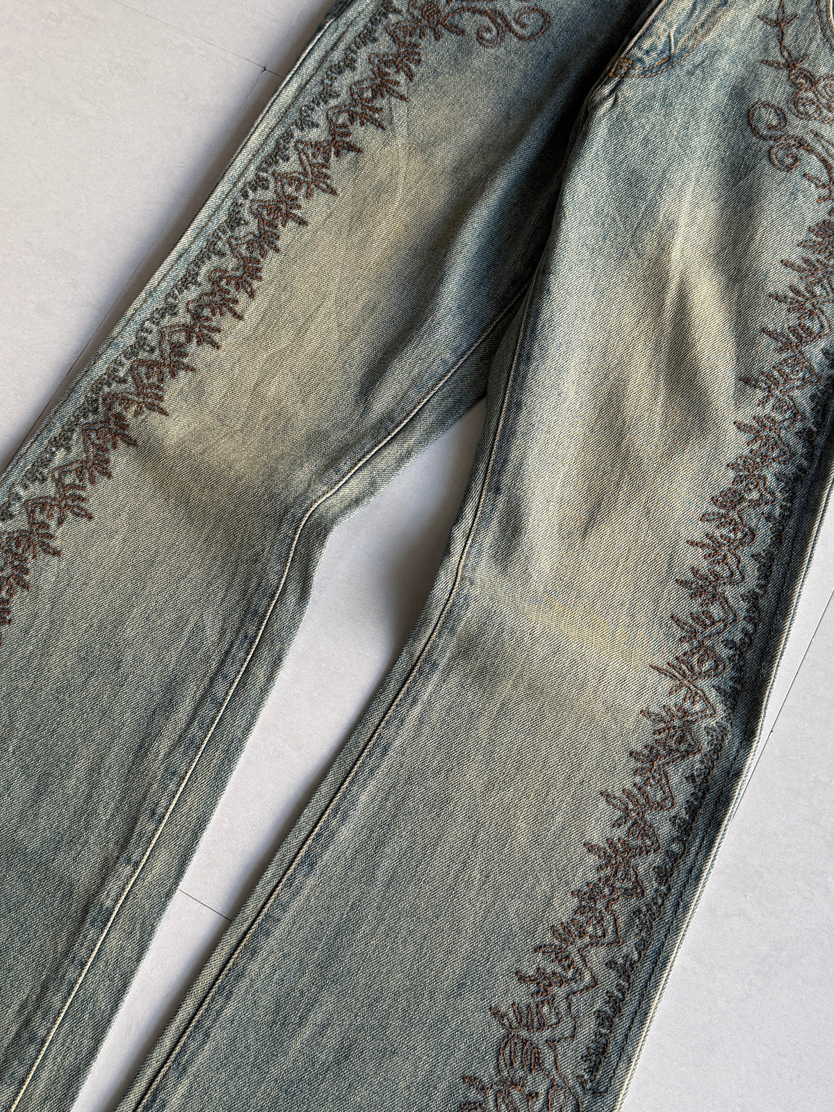 MORGAN Embroidered Flared Denim Size S
