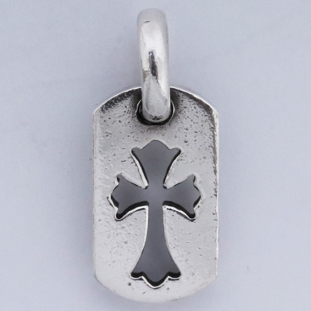 CHROME HEARTS Tiny Cutout Cross Dog Tag Silver Size F
