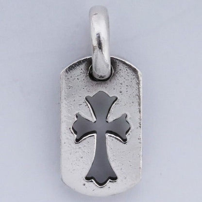 CHROME HEARTS Tiny Cutout Cross Dog Tag Silver Size F