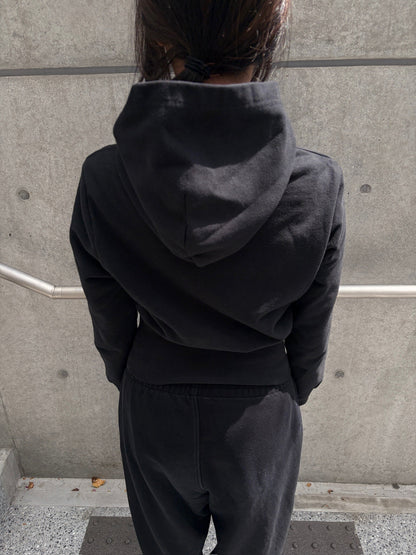 BALENCIAGA 2020s Cotton Cropped Hoodie Black Size XS