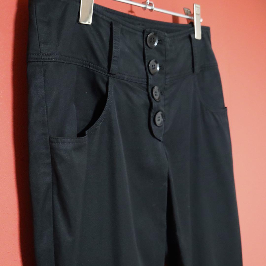 Yohji Yamamoto Black Button Fly Cotton Pants Size 2