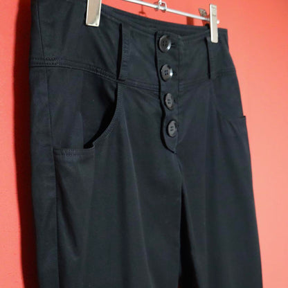 Yohji Yamamoto Black Button Fly Cotton Pants Size 2