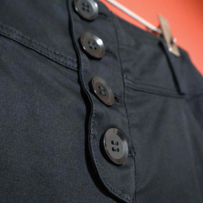Yohji Yamamoto Black Button Fly Cotton Pants Size 2