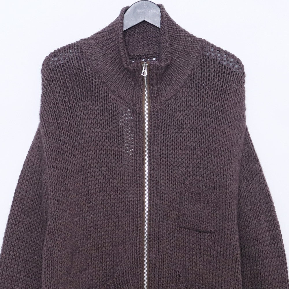 ENCOMING 22AW High Neck Zip Knit Blouson Brown Size M
