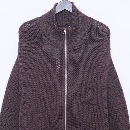 ENCOMING 22AW High Neck Zip Knit Blouson Brown Size M