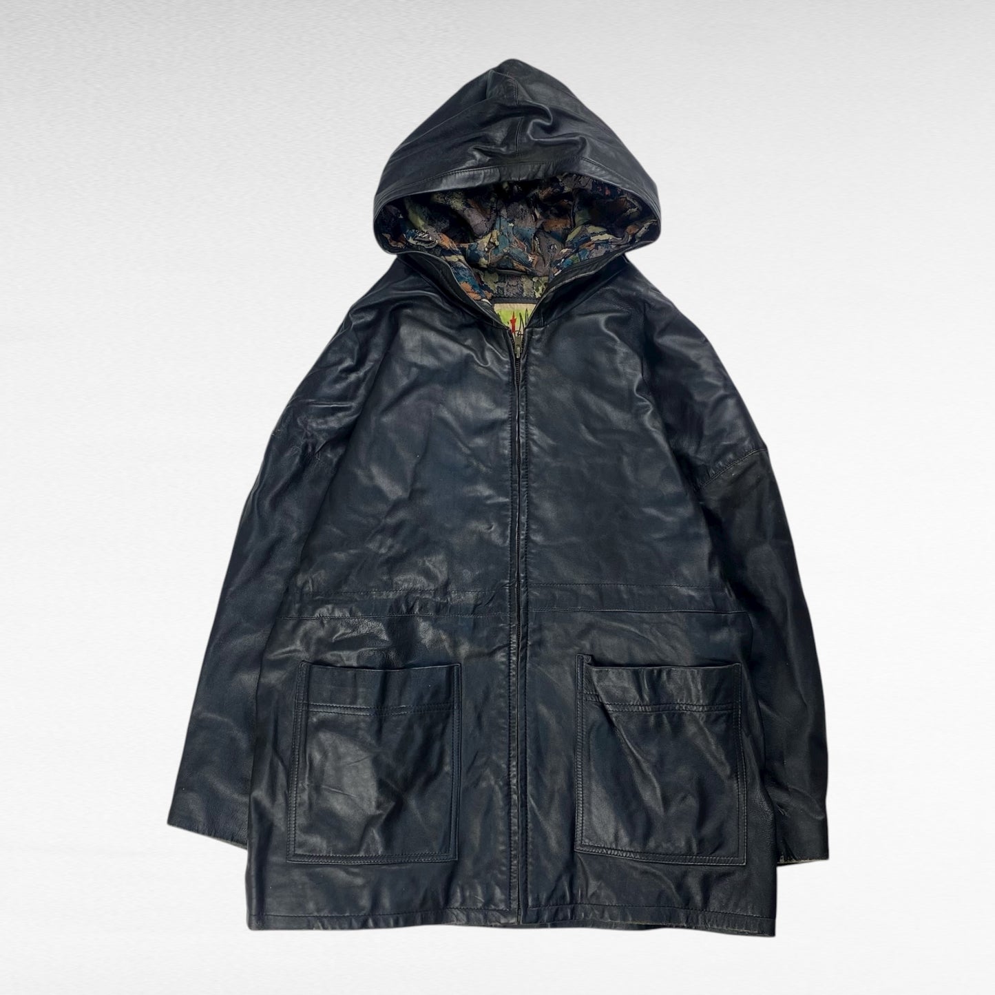 unknown Leather Hoodie Black Size L