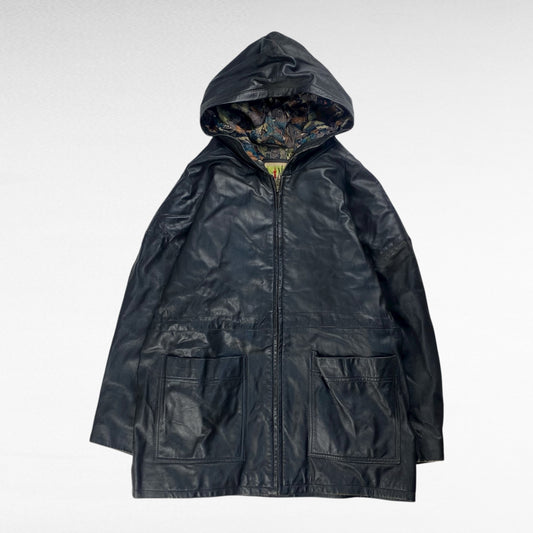 unknown Leather Hoodie Black Size L