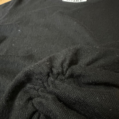 MM6 07AW Black Wool Cashmere Gather Knit Sweater