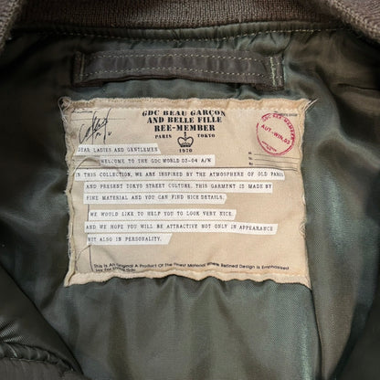 Vintage 04AW Green MA-1 Flight Jacket Size MEDIUM