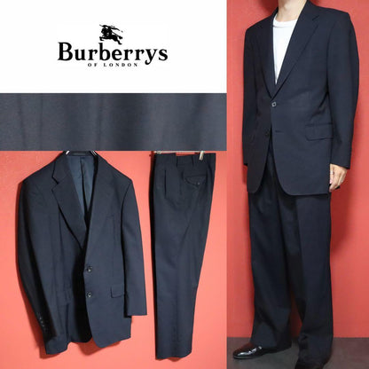 Burberrys 90s Wool Mohair Suit Jacket Blue
