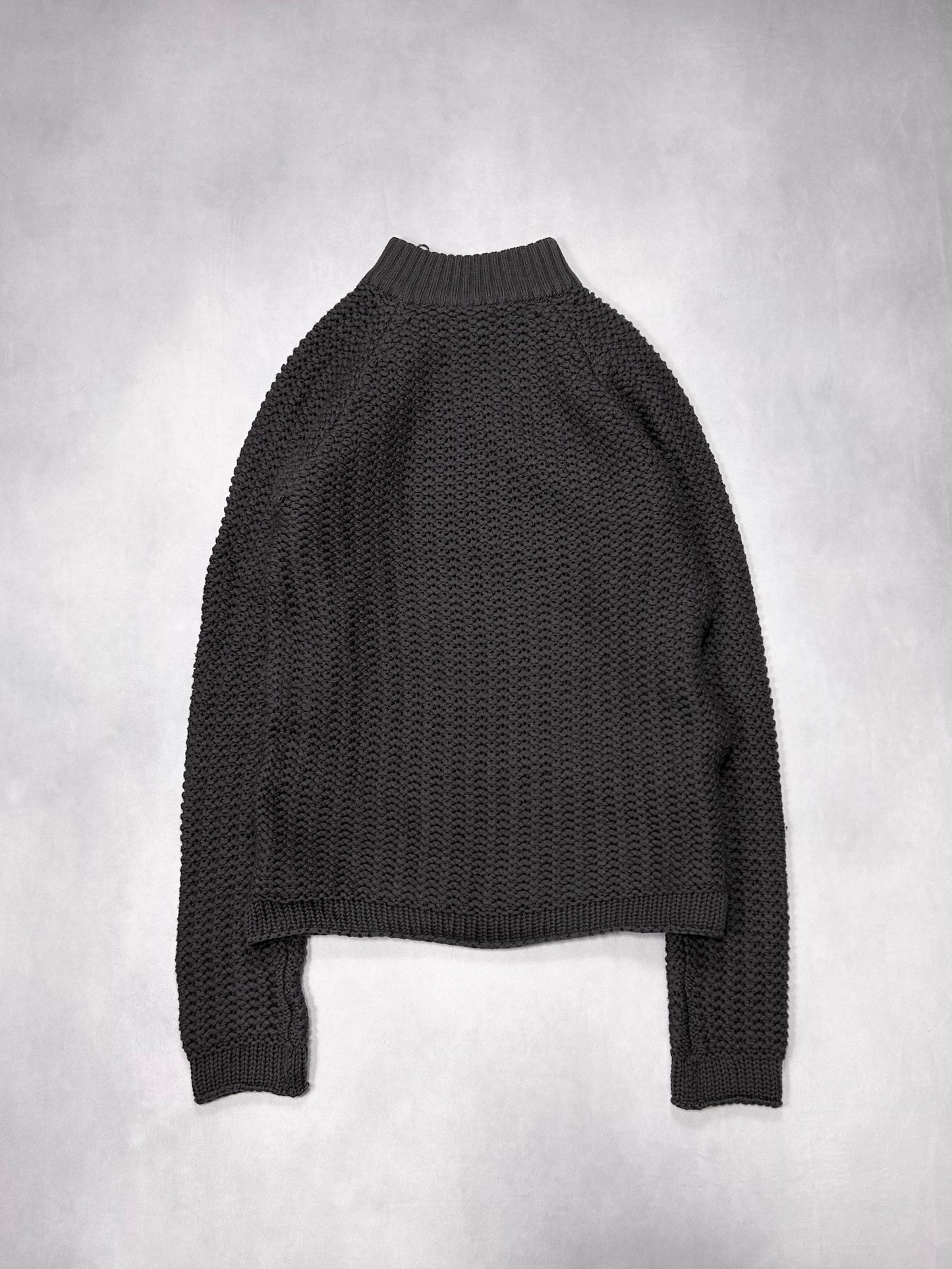 Emporio Armani Black 2000s Side Half Zip Neck Knit Size 48