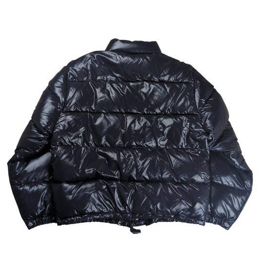 MONCLER Logo Patch Zip Up Down Jacket Navy Size 0