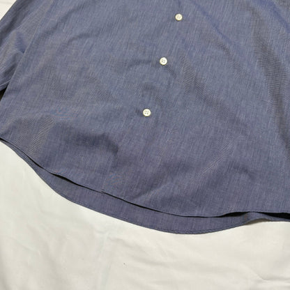 ISSEY MIYAKE Blue Cotton Chambray Band Collar Shirt Size L