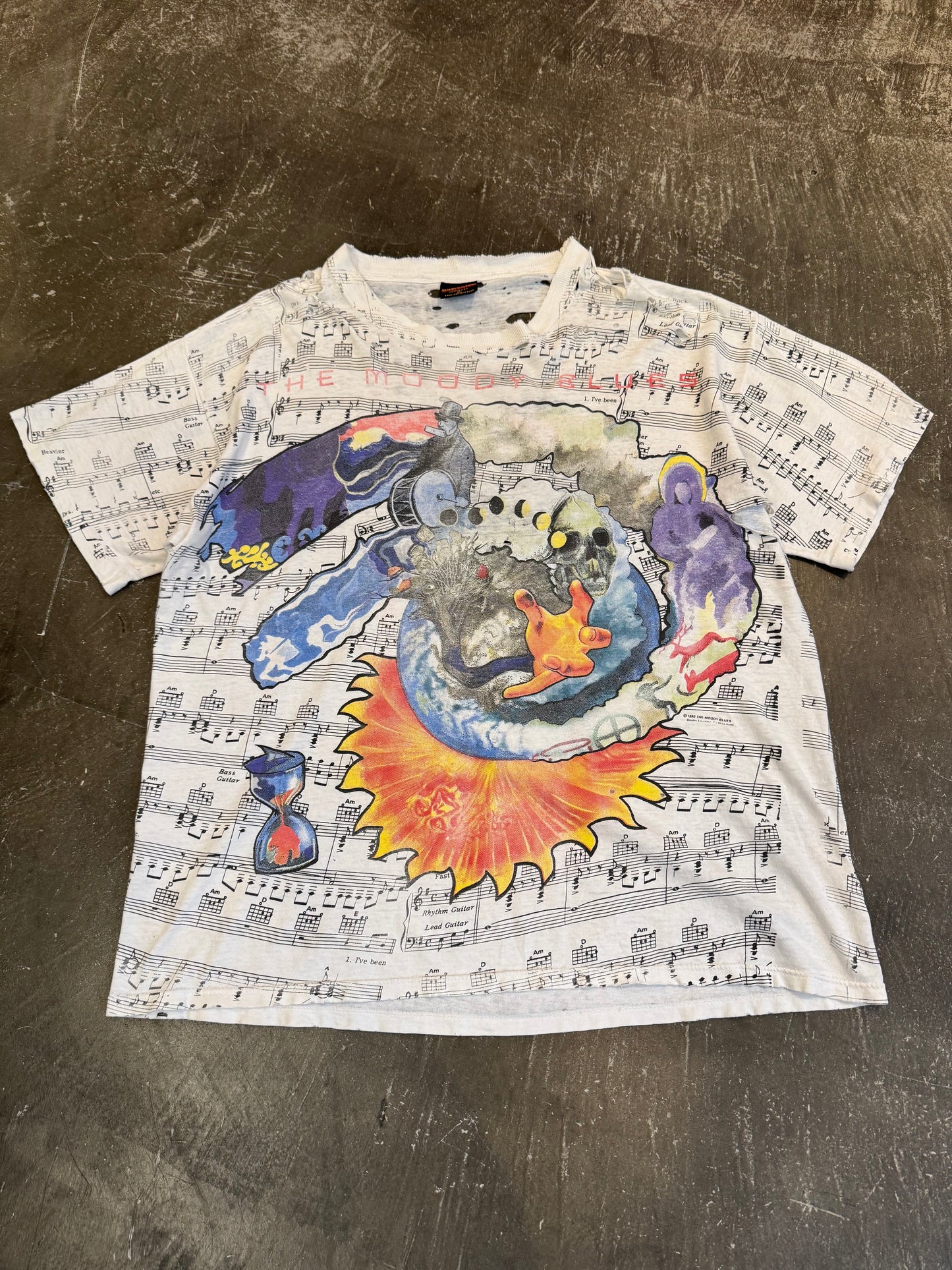 Vintage The Moody Blues '93 White Tee Size XL