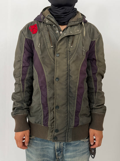 Diesel Green Technical Nylon Jacket Size M