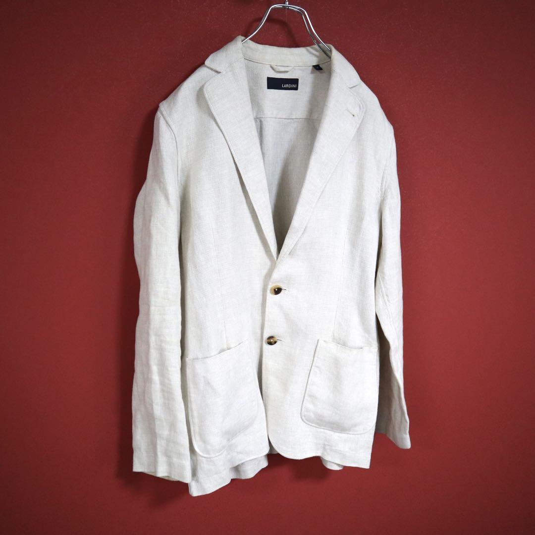 Lardini Off-White Linen Oversized Tailored Jacket Size S