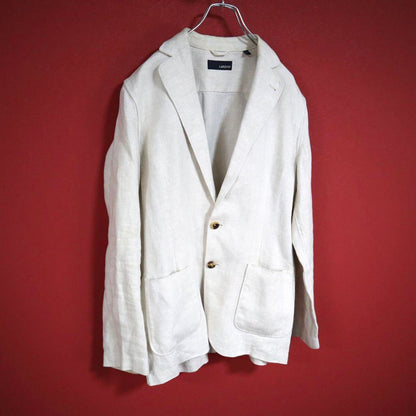Lardini Off-White Linen Oversized Tailored Jacket Size S
