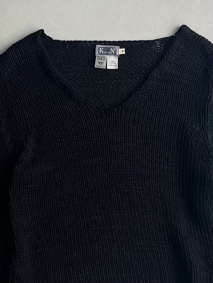 Vintage KristenseN Black Braid Sleeve Shirt Size 2
