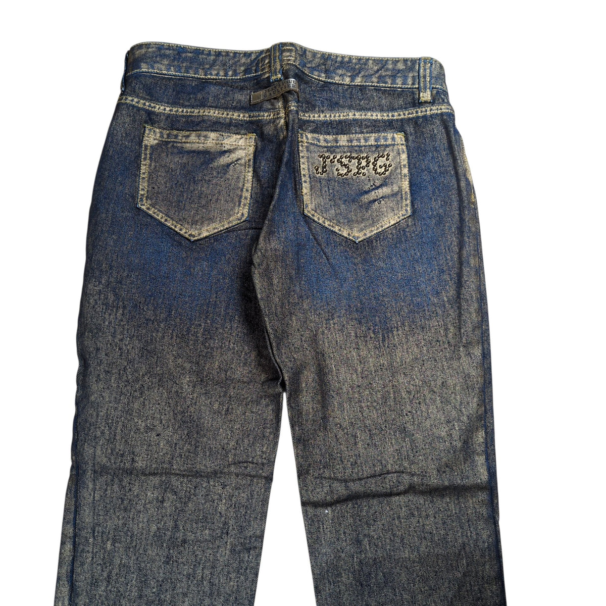Jean Paul GAULTIER Glitter Coating Side Zip Jeans Size 28