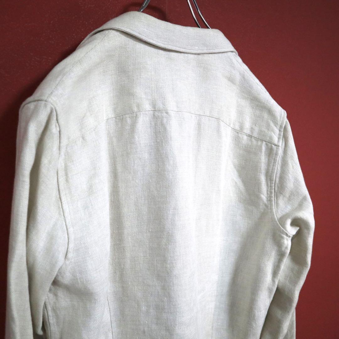 Lardini Off-White Linen Oversized Tailored Jacket Size S