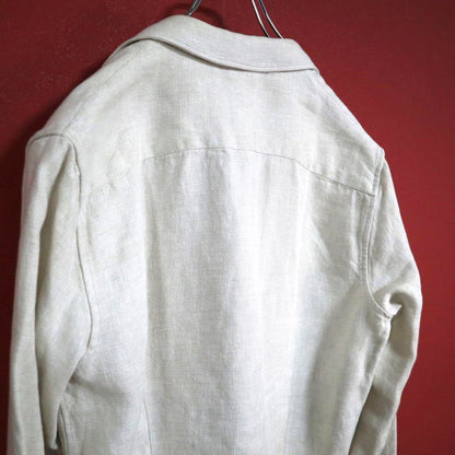 Lardini Off-White Linen Oversized Tailored Jacket Size S