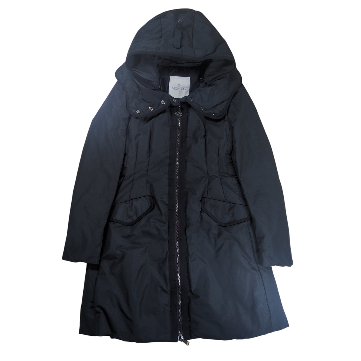 Moncler SAISSAC GIUBBOTTO Black Hooded Down Coat Size 00