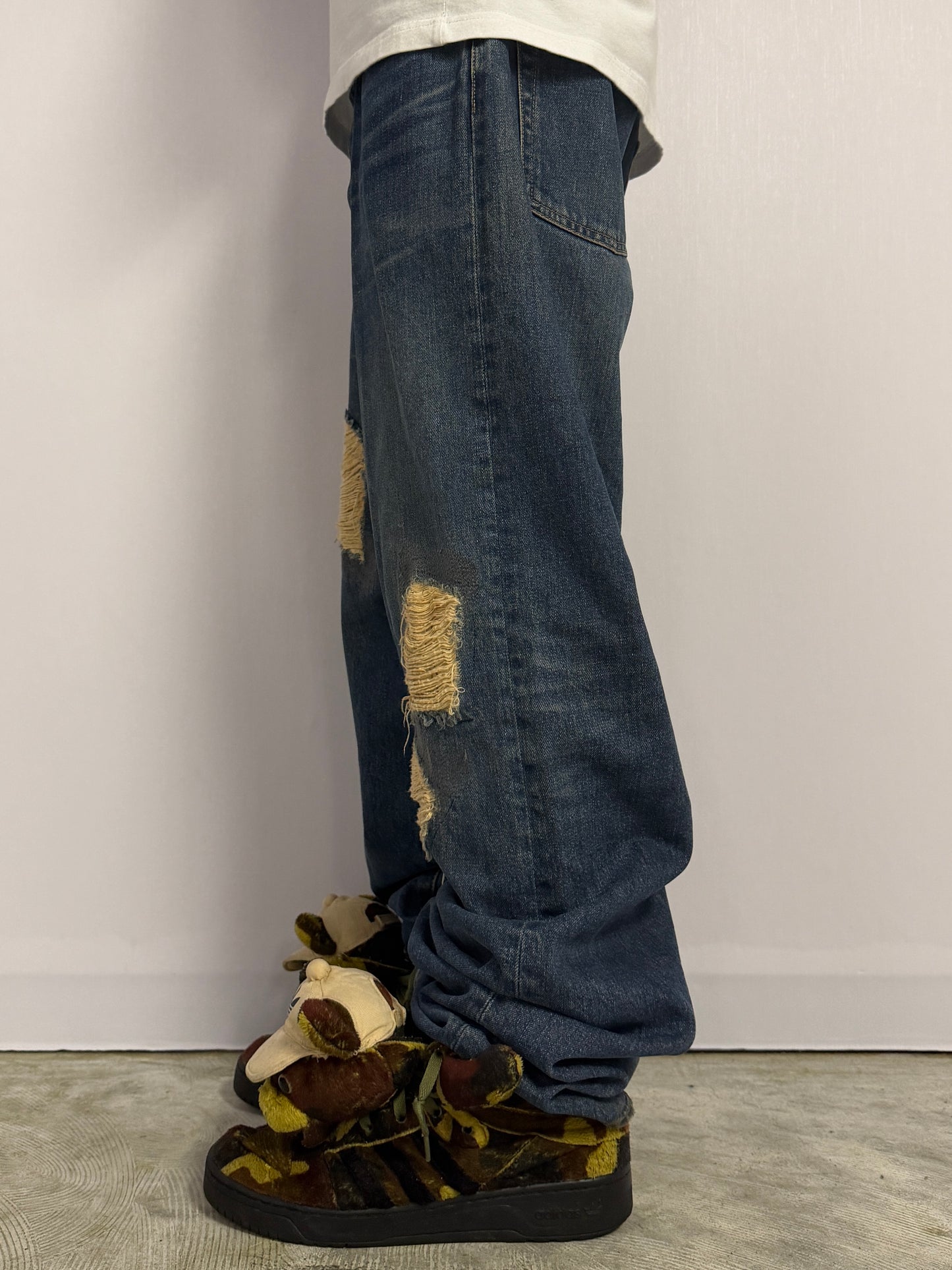 Swagger Wide-Leg Blue Jeans Size 40