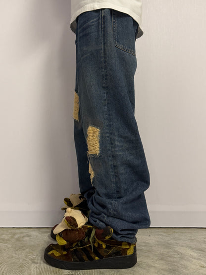 Swagger Wide-Leg Blue Jeans Size 40