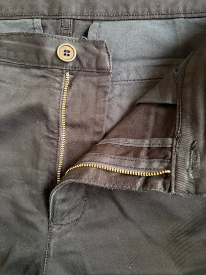 DRIES VAN NOTEN Cotton Deformed Back Rise Pants Navy Size M