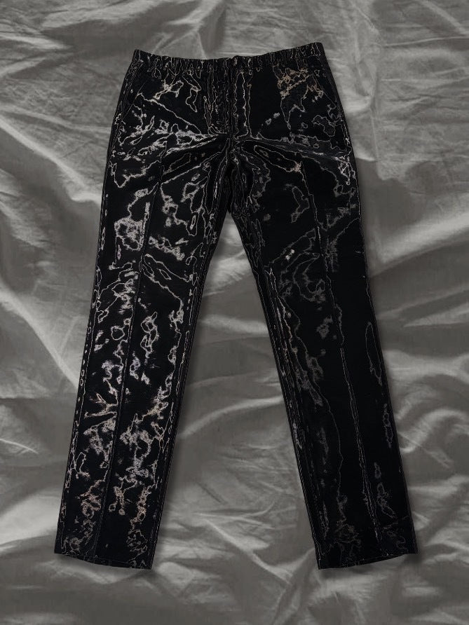 JIL SANDER 2000s Raf Simons Moire Tapered Pants Black Size M