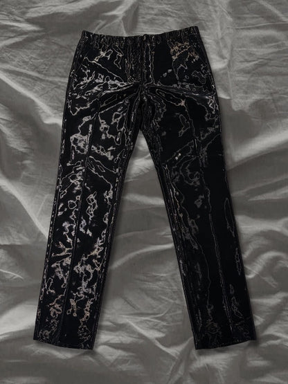 JIL SANDER 2000s Raf Simons Moire Tapered Pants Black Size M