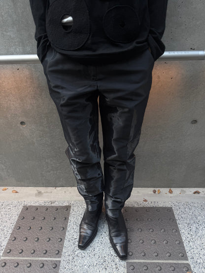 JIL SANDER 2000s Raf Simons Moire Tapered Pants Black Size M