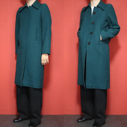DRIES VAN NOTEN 90s Wave Pattern Mohair Long Coat Size SMALL