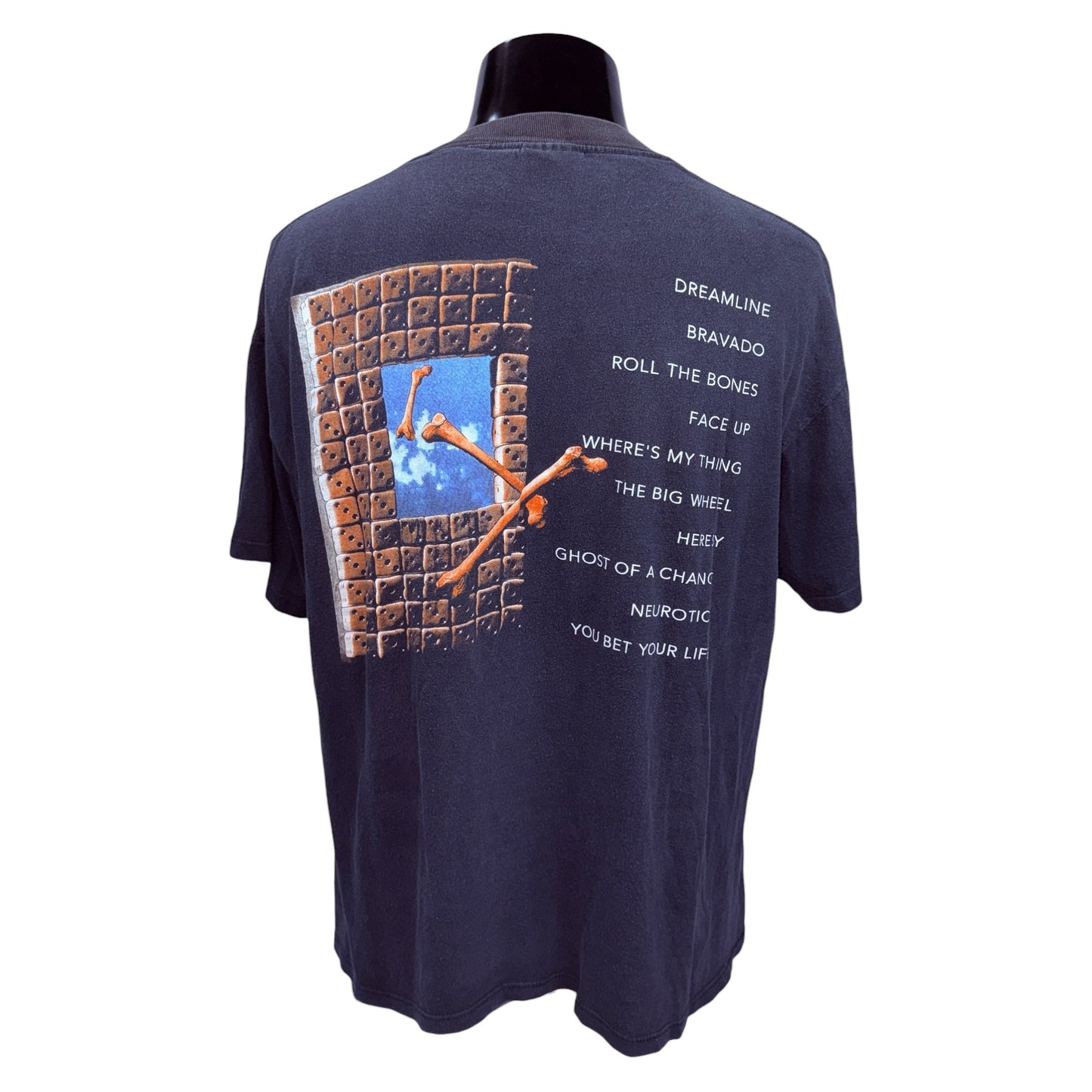 RUSH 90s "ROLL THE BONES" Album Art Tour T-Shirt Size XL