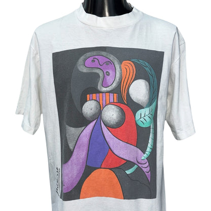 PABLO PICASSO 80s Flowers & Women Art T-Shirt Size L
